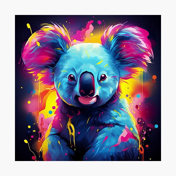 KOALA VAPORWAVE, modern art, neon colors' Sticker