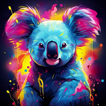 Adorable Neon koala bear art print Sticker for Sale by dcrc