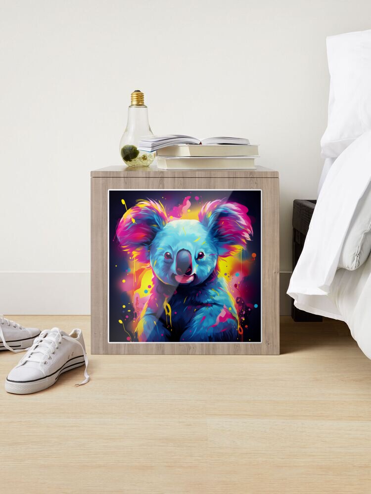 adorable neon koala bear art print Sticker for Sale by dcrc