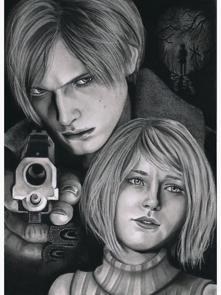leon s. kennedy and ashley graham (resident evil and 2 more) drawn