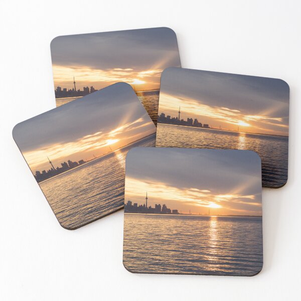 Item preview, Parting Clouds and God Rays - Sunrise Above Toronto Skyline designed and sold by Georgia Mizuleva.