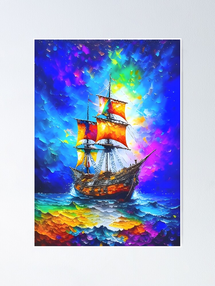 Battle Beautiful Pirate Ship Art Painting Canvas Paint Sailing Ship Painting, Rowing Boat fashion Painting, Ships On Canvas Sailing Ship Boat Art