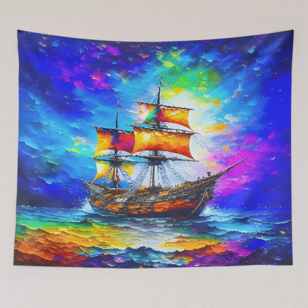 Item preview, Sailing Ship Acrylic Painting  designed and sold by celartinspire.