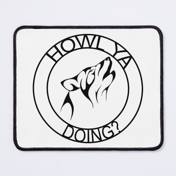 Item preview, Howl ya doing Halloween werewolf pun on light background designed and sold by Rosefurn.
