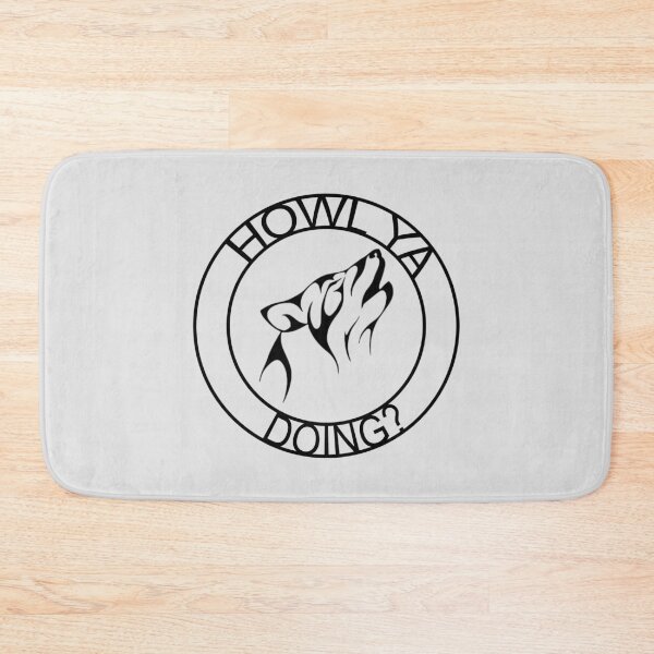 Item preview, Howl ya doing Halloween werewolf pun on light background designed and sold by Rosefurn.
