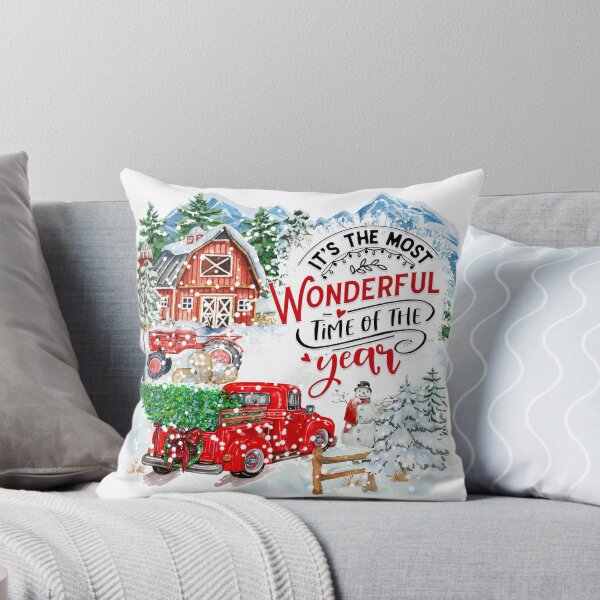 Item preview, It's The Most Wonderful Time Of The Year, Farmhouse Christmas Vintage Red Truck designed and sold by MiconDesigns.