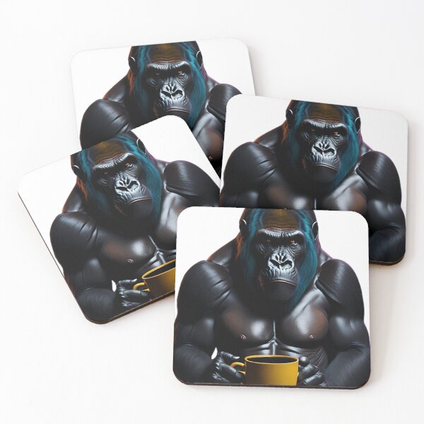 Item preview, Gorilla With Coffee Mug designed and sold by likbatonboot.