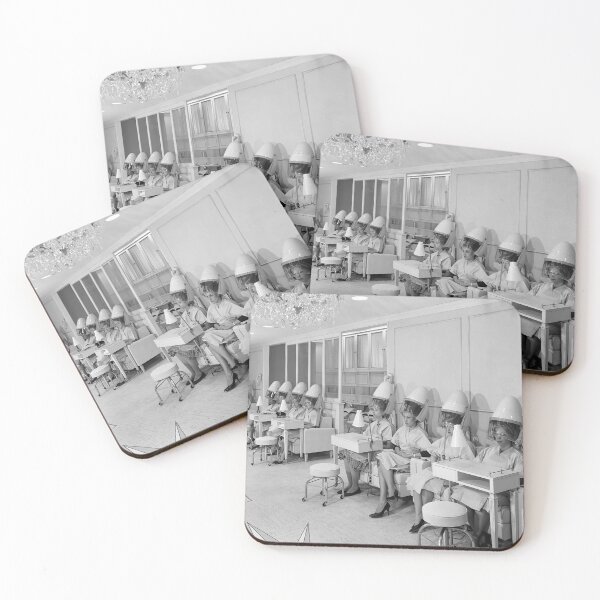 Item preview, Beauty Salon, Black and White Vintage Art designed and sold by modernretro.