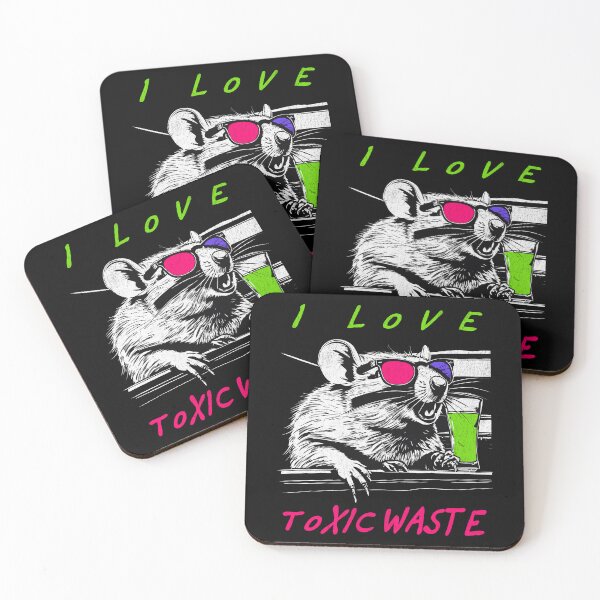 Item preview, I Love Toxic Waste -  Retro Rat designed and sold by Hugo Bloke.