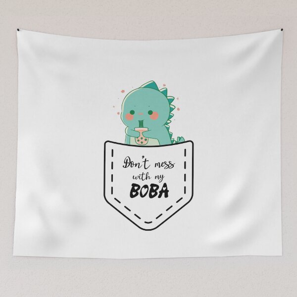 Item preview, Don't Mess with My Boba - 1 - Pocket Friend, Dinosaur designed and sold by Quirkdom.