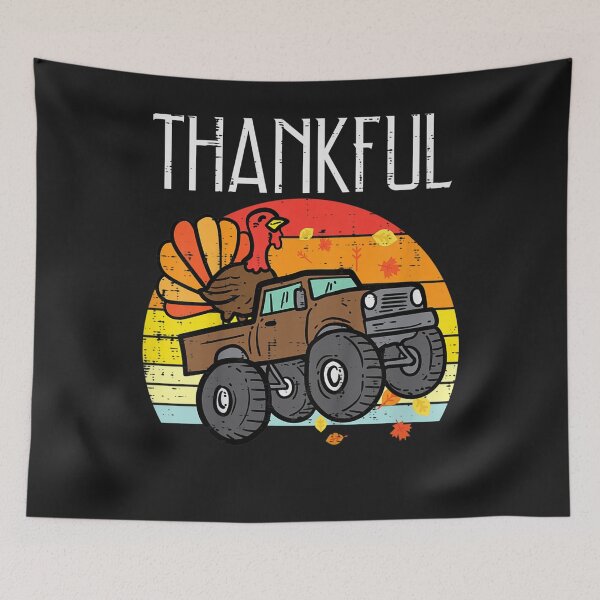 Item preview, Kids Thankful Turkey Monster Truck Retro Thanksgiving Toddler Boy designed and sold by William Parker.