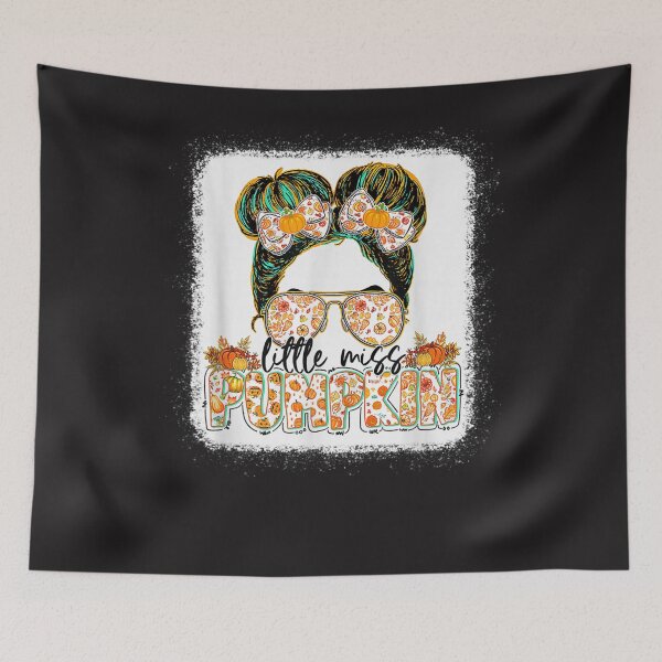 Item preview, Little Miss Pumpkin Messy Bun Girl Fall Thanksgiving designed and sold by William Parker.