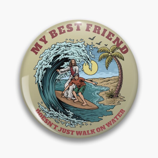 Item preview, Jesus & Dude Surfing designed and sold by ChristlikeMerch.
