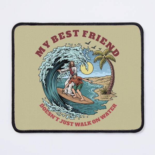 Item preview, Jesus & Dude Surfing designed and sold by ChristlikeMerch.
