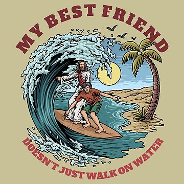 Artwork thumbnail, Jesus & Dude Surfing by ChristlikeMerch