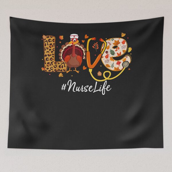 Item preview, Love Nurse Life Turkey Funny Nursing Thanksgiving Scrub Tops designed and sold by William Parker.