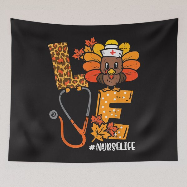 Item preview, Love Turkey Thanksgiving Nurse Life Fall Scrub Top Women designed and sold by William Parker.