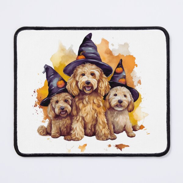 Item preview, Golden Doodle Halloween Puppies In Witch Hats designed and sold by Hlvargo.