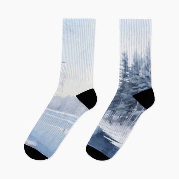 Item preview, Forest Retreat with Snow-Covered Trees, a Frozen Lake, and a Serene Mood designed and sold by Zoomie-s.