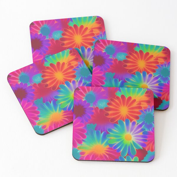 Item preview, Abstract Colorful Neon Daisies Pattern designed and sold by calibrit.