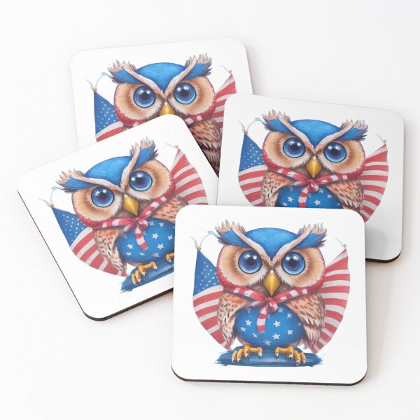 Item preview, Clipart of a patriotic owl.  designed and sold by Vegasstickers.