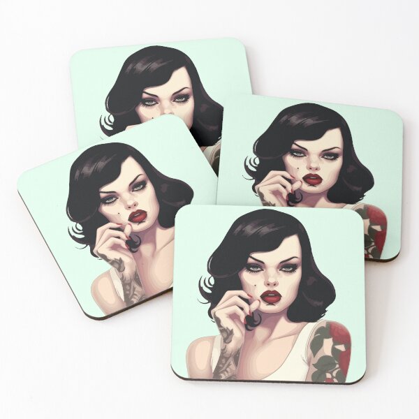 Item preview, the tattoo girl in a pensive mood designed and sold by Ursule-art.
