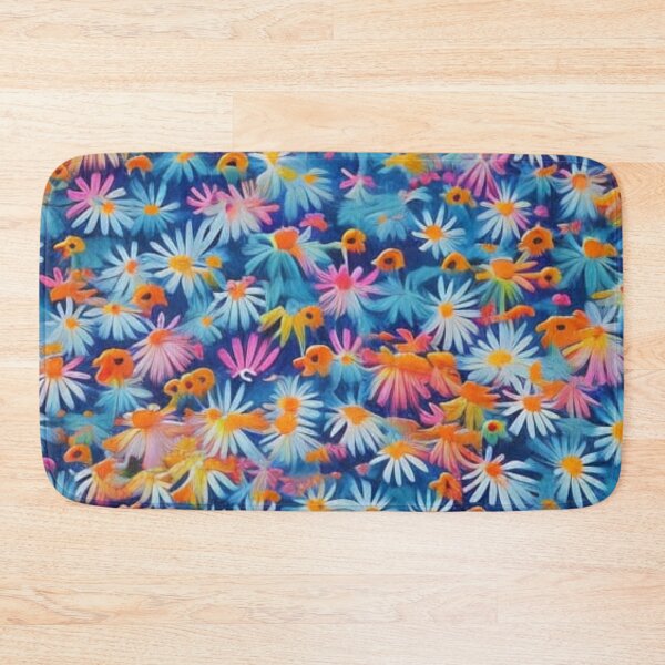 Item preview, Abstract Colorful Orange and Blue Floral Wildflowers designed and sold by calibrit.
