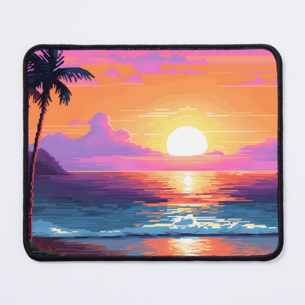 Item preview, Lo-Fi Paradise | Neon Sunset Beach Scene designed and sold by MildOrangeStore.