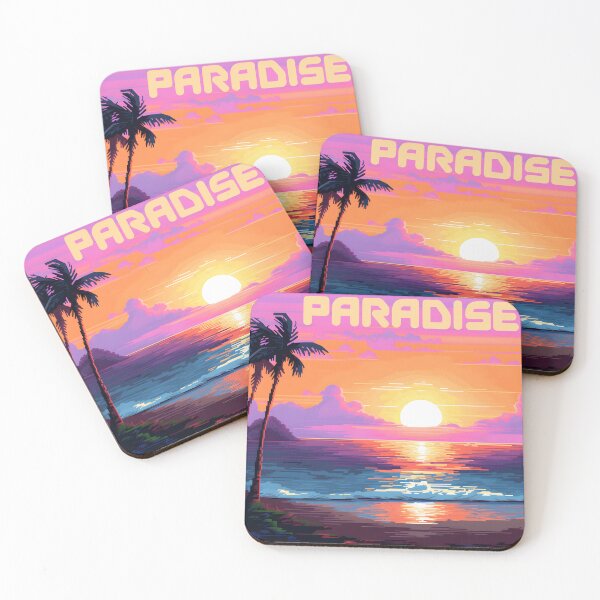 Item preview, Lo-Fi Paradise | Neon Sunset Beach Scene designed and sold by MildOrangeStore.