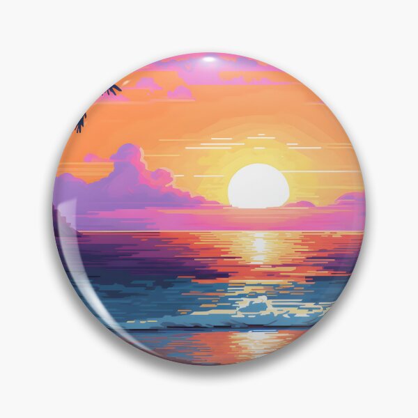 Item preview, Lo-Fi Paradise | Neon Sunset Beach Scene designed and sold by MildOrangeStore.