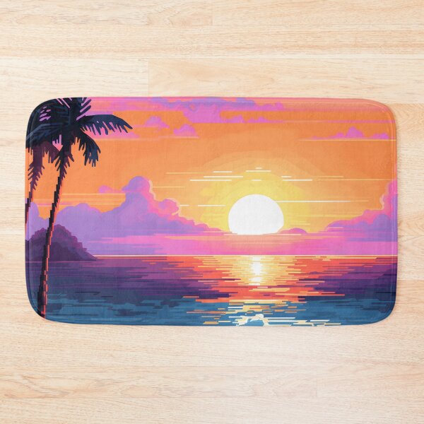 Item preview, Lo-Fi Paradise | Neon Sunset Beach Scene designed and sold by MildOrangeStore.