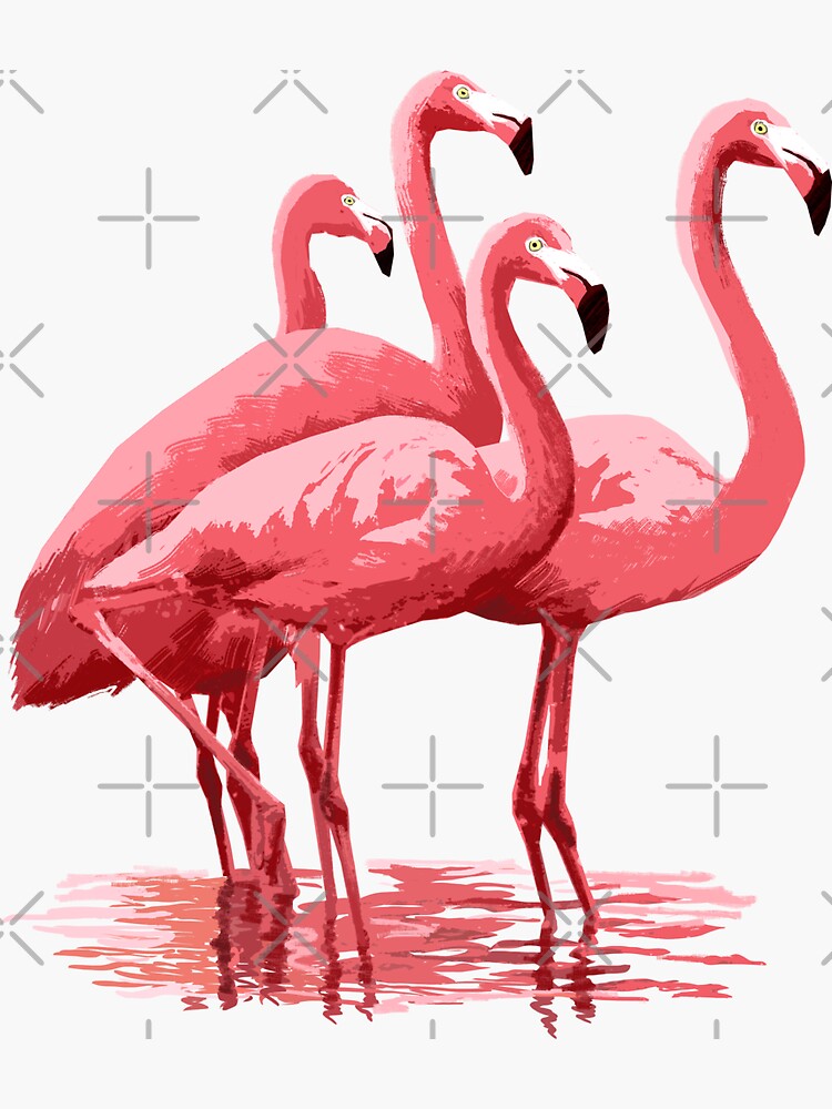 Sticker Pink flamingo