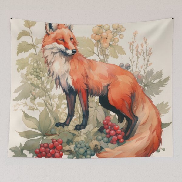 Item preview, Forest Retreat with Fox, Berries, and Ferns designed and sold by Zoomie-s.