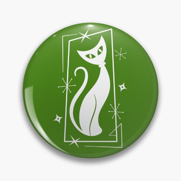 Item preview, Atomic Star Christmas Cat Green - MidCentury Modern Minimalist MCM  designed and sold by 26-Characters.