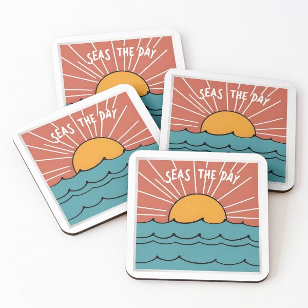 Item preview, Seas The Day | Sunrise Cartoon Illustration designed and sold by MildOrangeStore.