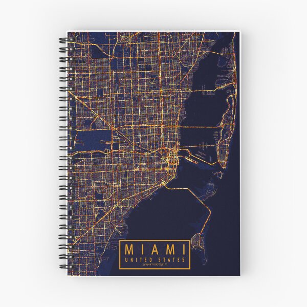 Item preview, Miami, Florida, USA Map - City At Night designed and sold by deMAP.