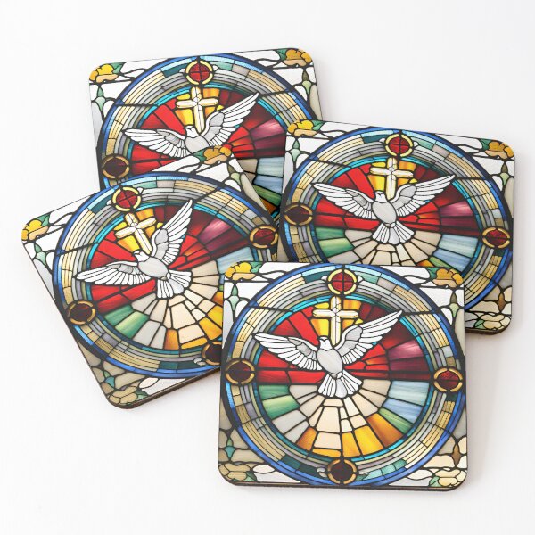 Item preview, Holy Dove High-Resolution Glassy Art | Colorful, Church-Like designed and sold by TrustInGrace.