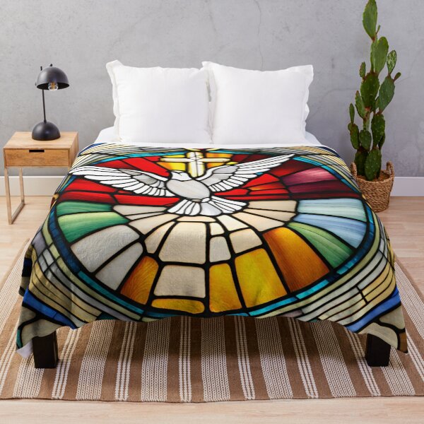 Item preview, Holy Dove High-Resolution Glassy Art | Colorful, Church-Like designed and sold by TrustInGrace.