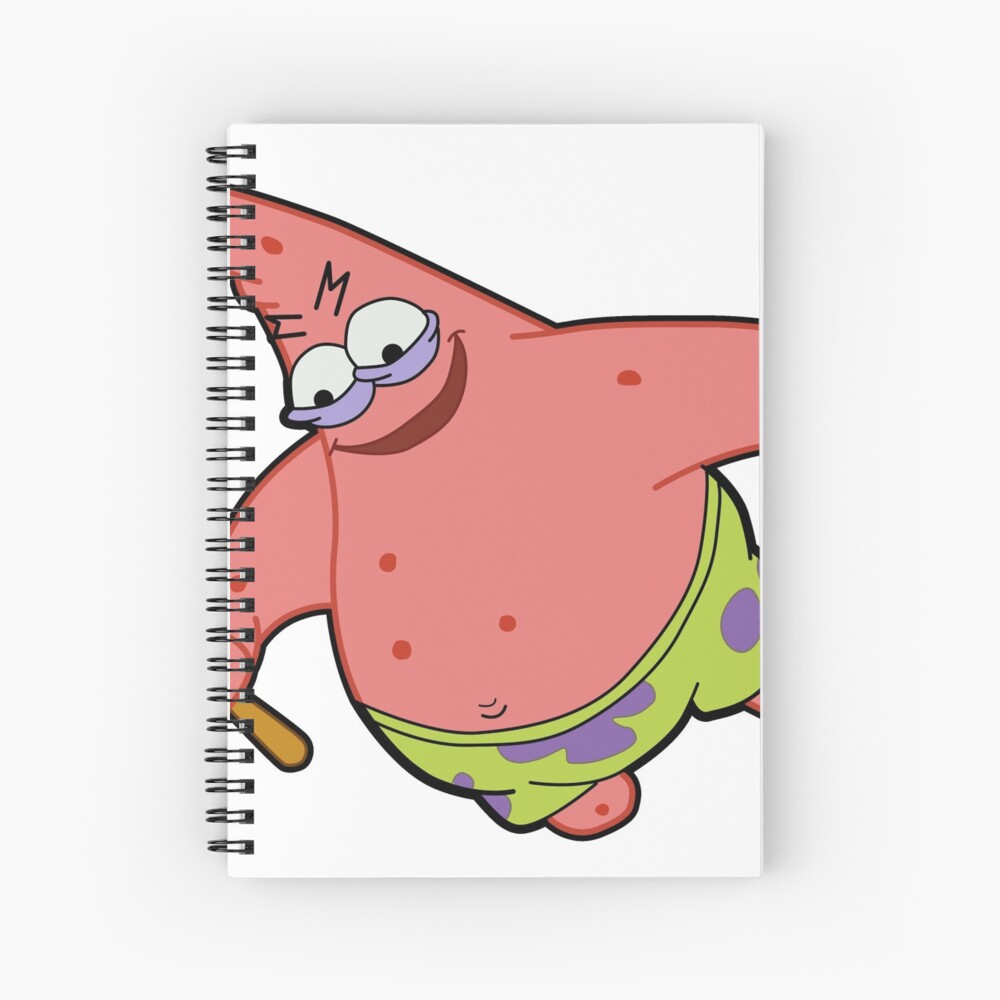 Savage Patrick Star Meme Evil Angry Spongebob Squarepants Spiral Notebook By Pockying Redbubble