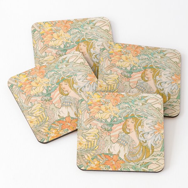 Item preview, Language of Flowers (1900) by Alphonse Mucha designed and sold by Antiquated Art.
