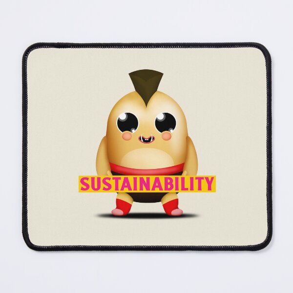 Item preview, Sustainability Cute Animal With A Black Mohawk And A Nose Ring Holds A Sign designed and sold by pixelplaza.