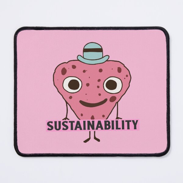 Item preview, Sustainability Happy Red Strawberry With Big Eyes And A Small Green Hat designed and sold by pixelplaza.