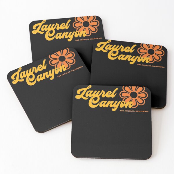 Item preview, Retro Laurel Canyon flower logo - yellow designed and sold by NIBArtFashion.