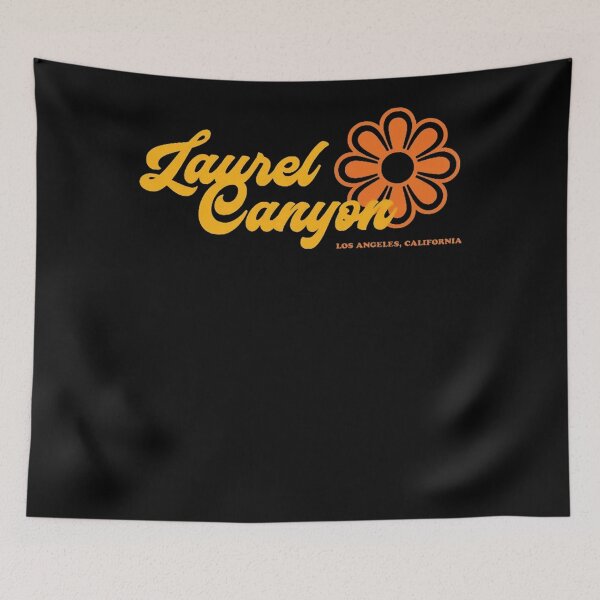 Item preview, Retro Laurel Canyon flower logo - yellow designed and sold by NIBArtFashion.