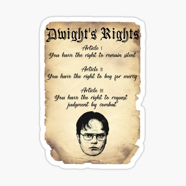 Artikel-Vorschau von Dwights Rechte, designt und verkauft von Randomish25.