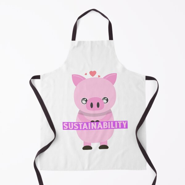 Item preview, Sustainability Cute Pink Pig Holding A Sign designed and sold by pixelplaza.
