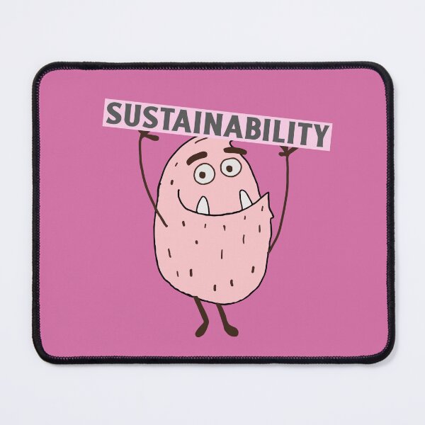 Item preview, Sustainability Happy Pink Vegetable Smiles And Holds A Sign Above His Head designed and sold by pixelplaza.
