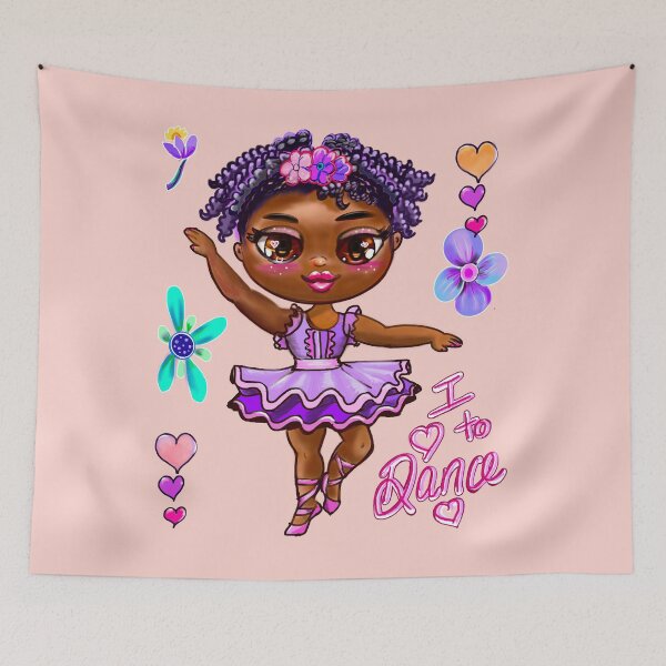 Item preview, I love to dance 2. African American ballerina dancing in tutu. Black girl. Ballet designed and sold by Artonmytee.