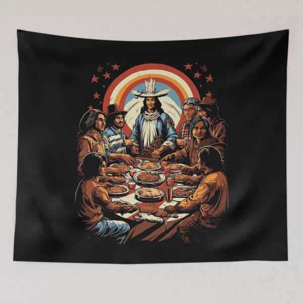 Item preview, Thanksgiving Spirit Pilgrims & American Indian designed and sold by NoLimit-Merica.