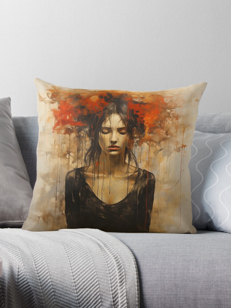 Man Face  Throw Pillow for Sale by Needlessworks